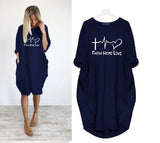 Casual Loose Dresses Women Long Sleeve Autumn Spring Loose Dress Female Plus Size Pockets Print Party Dress Vestidos De Fiesta
