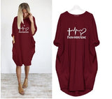Casual Loose Dresses Women Long Sleeve Autumn Spring Loose Dress Female Plus Size Pockets Print Party Dress Vestidos De Fiesta
