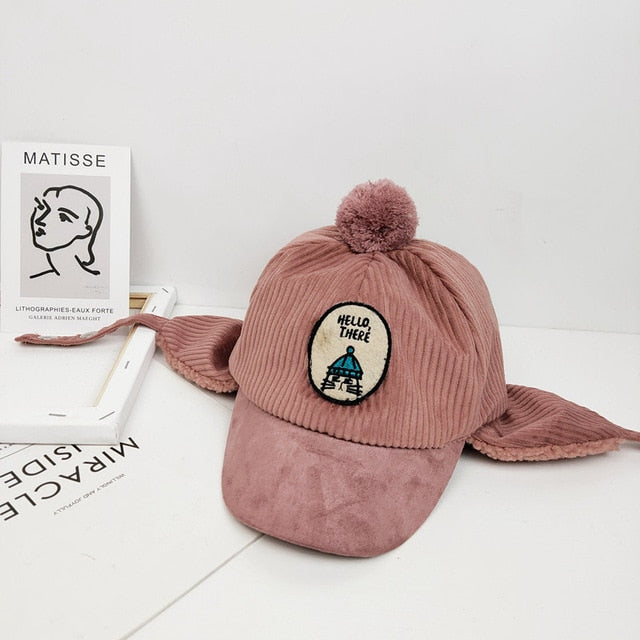 MILANCEL kids hat winter boys warm hats fur lining hat for girls cartton boys caps 1-5 years