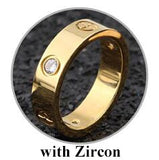 Fashion Rose Gold Stainless Steel Ring With Stone Crystal For Woman Girl For Men Couple In Wedding With Cross