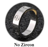 Fashion Rose Gold Stainless Steel Ring With Stone Crystal For Woman Girl For Men Couple In Wedding With Cross
