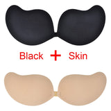 DERUILADY Adhesive Invisible Bras For Women Sexy Lingerie Seamless Silicone Sticky Bralette Strapless Front Closure Push Up Bra