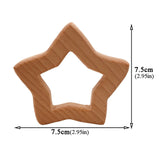Baby Wooden Teethers Food Grade Beech Wood Animal Tortoise Koala Whale Turtle Wooden Shape Pacifier Wooden Teether Newborn Toys