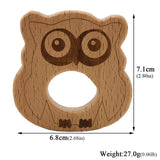 Baby Wooden Teethers Food Grade Beech Wood Animal Tortoise Koala Whale Turtle Wooden Shape Pacifier Wooden Teether Newborn Toys
