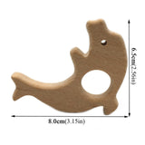 Baby Wooden Teethers Food Grade Beech Wood Animal Tortoise Koala Whale Turtle Wooden Shape Pacifier Wooden Teether Newborn Toys