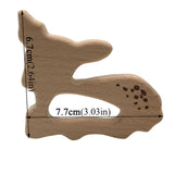 Baby Wooden Teethers Food Grade Beech Wood Animal Tortoise Koala Whale Turtle Wooden Shape Pacifier Wooden Teether Newborn Toys