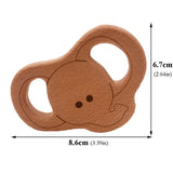 Baby Wooden Teethers Food Grade Beech Wood Animal Tortoise Koala Whale Turtle Wooden Shape Pacifier Wooden Teether Newborn Toys