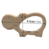 Baby Wooden Teethers Food Grade Beech Wood Animal Tortoise Koala Whale Turtle Wooden Shape Pacifier Wooden Teether Newborn Toys