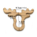 Baby Wooden Teethers Food Grade Beech Wood Animal Tortoise Koala Whale Turtle Wooden Shape Pacifier Wooden Teether Newborn Toys