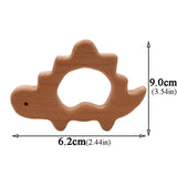 Baby Wooden Teethers Food Grade Beech Wood Animal Tortoise Koala Whale Turtle Wooden Shape Pacifier Wooden Teether Newborn Toys