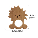 Baby Wooden Teethers Food Grade Beech Wood Animal Tortoise Koala Whale Turtle Wooden Shape Pacifier Wooden Teether Newborn Toys