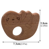 Baby Wooden Teethers Food Grade Beech Wood Animal Tortoise Koala Whale Turtle Wooden Shape Pacifier Wooden Teether Newborn Toys