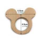 Baby Wooden Teethers Food Grade Beech Wood Animal Tortoise Koala Whale Turtle Wooden Shape Pacifier Wooden Teether Newborn Toys
