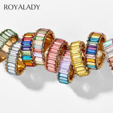 Fashion 3A Cubic Zirconia Ring For Women Men 2020 Bohemian Colorful Rainbow Ring Woman Diy Statement Rings Party Wedding Jewelry