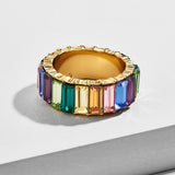 Fashion 3A Cubic Zirconia Ring For Women Men 2020 Bohemian Colorful Rainbow Ring Woman Diy Statement Rings Party Wedding Jewelry