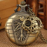 Tim Burton Necklace Clock The Nightmare Before Christmas Quartz Pocket Watch Jack Skellington  Pendant Hour with Skull Accessory