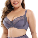 Beauwear Thin Cup Bras for Women Adjusted-straps Underwire Bra Sexy Underwear Lace Bralette Lingerie Top Plus Size 38C-48DD