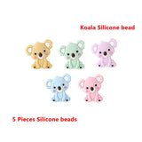 Keep&Grow 5pcs Candy Color Teether hexagon Silicone Beads For Pacifier Clips DIY Cute Teething Toys Silicone Baby Teether