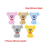 Keep&Grow 5pcs Candy Color Teether hexagon Silicone Beads For Pacifier Clips DIY Cute Teething Toys Silicone Baby Teether