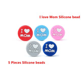 Keep&Grow 5pcs Candy Color Teether hexagon Silicone Beads For Pacifier Clips DIY Cute Teething Toys Silicone Baby Teether