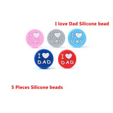 Keep&Grow 5pcs Candy Color Teether hexagon Silicone Beads For Pacifier Clips DIY Cute Teething Toys Silicone Baby Teether
