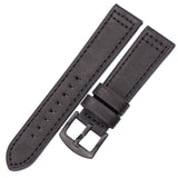 HENGRC Genuine Leather Watchbands Bracelet Black Blue Gray Brown Cowhide Watch Strap For Women Men 18 20mm 22mm 24mm Wrist Band