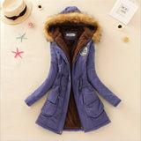 Winter women coat 2019 Women's Parka Casual Outwear Military Hooded fur Coat Down Jackets Winter Coat for Female CC001
