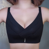 Sexy Push Up lingerie Wire Free Bras for Women Wide Straps Underwear