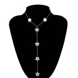 Gothic Baroque Pearl Pendant Choker Necklace for Women Wedding Punk Big Bead Lariat Gold Color Long Chain Necklace Jewelry