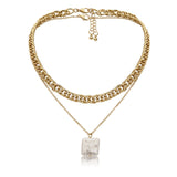 Gothic Baroque Pearl Pendant Choker Necklace for Women Wedding Punk Big Bead Lariat Gold Color Long Chain Necklace Jewelry
