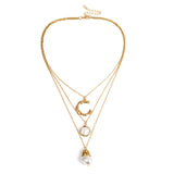 Gothic Baroque Pearl Pendant Choker Necklace for Women Wedding Punk Big Bead Lariat Gold Color Long Chain Necklace Jewelry