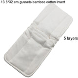 Reusable Washable Diaper Inserts Bamboo Cotton Elastic Inserts Boosters Liners For Baby Diaper Cover Nappies Charcoal Insert