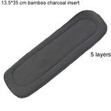 Reusable Washable Diaper Inserts Bamboo Cotton Elastic Inserts Boosters Liners For Baby Diaper Cover Nappies Charcoal Insert