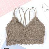 CHRLEISURE Push Up Bra New Seamless Sexy Lace Wrapped Chest No Steel Ring Cross Back  Bralette