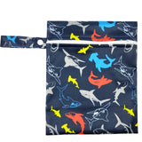 Travel PUL Wet Bags Baby Waterproof Cloth Diaper Bag Single Zipper Print Reusable Baby Nappy Wet Dry Bags Wetbags 25x20cm