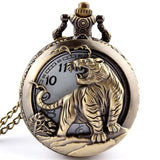 Antique Bronze Orologio Taschino Horse Hollow Quartz Pocket Watch Necklace Chain Pendant Womens Men Watches Gifts