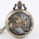 Antique Bronze Orologio Taschino Horse Hollow Quartz Pocket Watch Necklace Chain Pendant Womens Men Watches Gifts