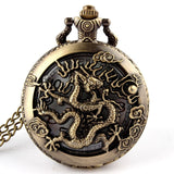 Antique Bronze Orologio Taschino Horse Hollow Quartz Pocket Watch Necklace Chain Pendant Womens Men Watches Gifts