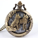 Antique Bronze Orologio Taschino Horse Hollow Quartz Pocket Watch Necklace Chain Pendant Womens Men Watches Gifts