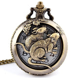 Antique Bronze Orologio Taschino Horse Hollow Quartz Pocket Watch Necklace Chain Pendant Womens Men Watches Gifts