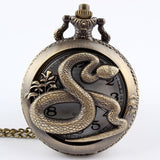 Antique Bronze Orologio Taschino Horse Hollow Quartz Pocket Watch Necklace Chain Pendant Womens Men Watches Gifts