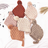 New Style Children Wool Hat Small Ball Kids Knitted Caps 5 Color Girl Winter Accessories Hook Flower Babies Warm All Match Cap