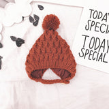 New Style Children Wool Hat Small Ball Kids Knitted Caps 5 Color Girl Winter Accessories Hook Flower Babies Warm All Match Cap