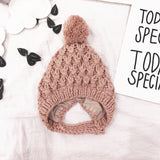 New Style Children Wool Hat Small Ball Kids Knitted Caps 5 Color Girl Winter Accessories Hook Flower Babies Warm All Match Cap