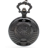 Vintage Pocket Watch USSR Soviet Badges Sickle Hammer Emblem Communism Bronze Fob Watch Men Women Pendant Necklace Gifts