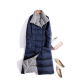 2020 Women Winter Coat Stand Collar White Duck Down Inner Women Light Long Jacket Coat Women Coat Casaco Feminino Parkas