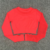 Yoga Set Women Sport Suit Gym Clothes 2 Piece Seamless Hollow Out Fitness Long Sleeve Crop Top High Waist Workout Leggings