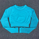 Yoga Set Women Sport Suit Gym Clothes 2 Piece Seamless Hollow Out Fitness Long Sleeve Crop Top High Waist Workout Leggings