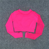 Yoga Set Women Sport Suit Gym Clothes 2 Piece Seamless Hollow Out Fitness Long Sleeve Crop Top High Waist Workout Leggings