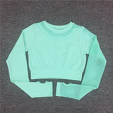 Yoga Set Women Sport Suit Gym Clothes 2 Piece Seamless Hollow Out Fitness Long Sleeve Crop Top High Waist Workout Leggings